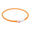 Trixie Ошейник  Flash Light USB XS-XL светящийся, 70 см х 10 мм, оранжевый (tx-12646) - зображення 1