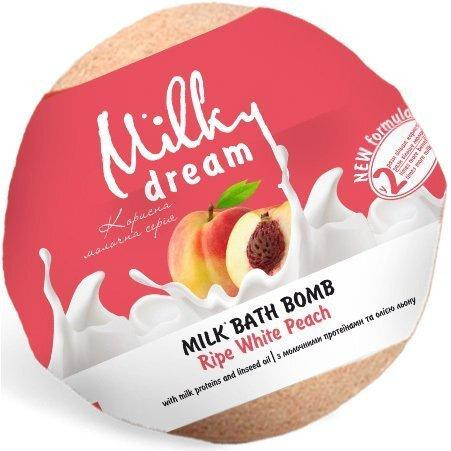 Milky Dream Бомбочка для ванни  Молочна Стигла полуниця з молочними протеїнами 100 г (4820205300806) - зображення 1
