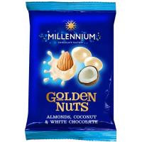 Millennium Драже  Golden Nut мигдаль у білому шоколаді з кокосом 100 г (4820005195268)