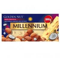 Millennium Шоколад  Golden Nut білий з мигдалем та кокосовою стружкою 100 г (4820240031482) - зображення 1