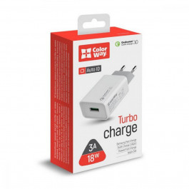 ColorWay 1 USB Quick Charge 3.0 (18W) White (CW-CHS013Q-WT)