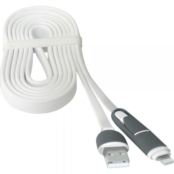 Defender USB10-03BP USB(AM)-MicroUSB+Lightning White 1m (87493) - зображення 1