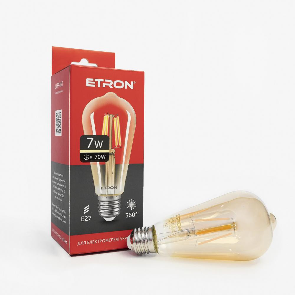 Etron LED Filament 1-EFP-163 ST64 7W 2700K E27 - зображення 1