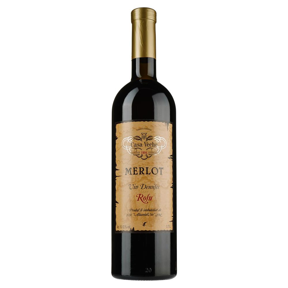 Alianta Vin Вино  Casa Veche Merlot, червоне, напівсухо, 10-12%, 0,75 л (4840042011550) - зображення 1