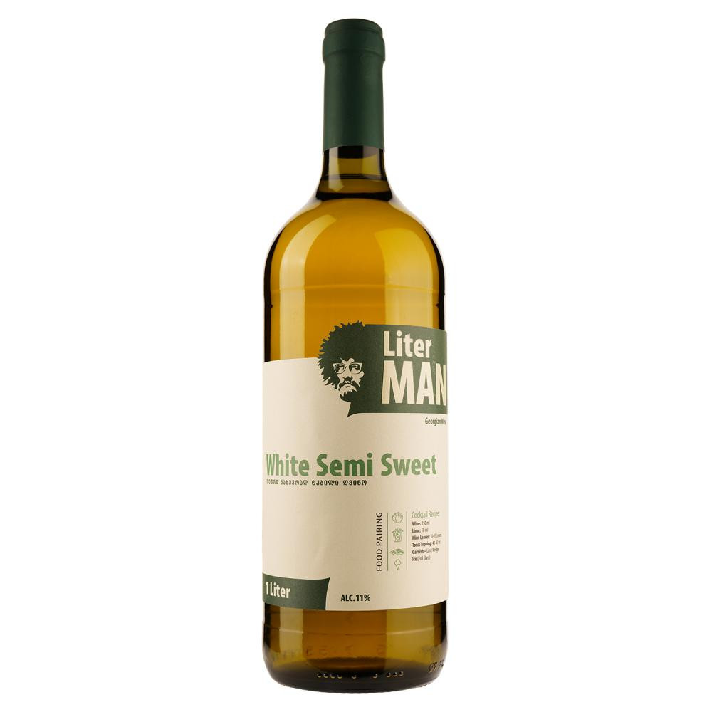 Shilda Вино  Liter Man White Semi Sweet, біле, напівсолодке, 1 л (4860110432285) - зображення 1