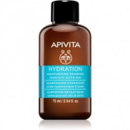 Apivita Holistic Hair Care Hyaluronic Acid & Aloe зволожуючий шампунь для всіх типів волосся 75 мл