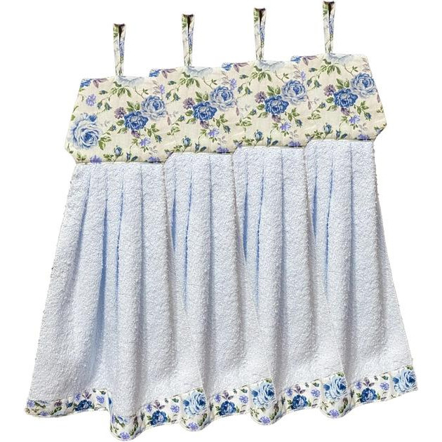 Zastelli Набір махрових рушників  Сукня з квітами для кухні 34x50 см Блакитні х 4 шт (2100000284054) - зображення 1