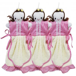 Zastelli Набір махрових рушників  Дівчинка для кухні 25х50 см Рожеві х 3 шт (2100000284269)