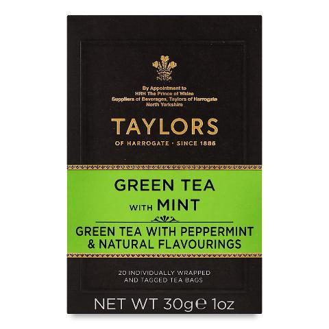 Taylors of Harrogate Чай зелений  з м'ятою, 20*1,5 г/уп (0615357123649) - зображення 1