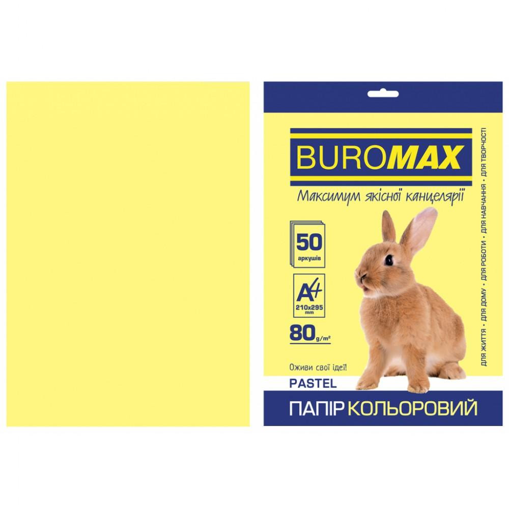BuroMax А4, 80г/м2, PASTEL, желтый, 50 листов (BM.2721250-08) - зображення 1