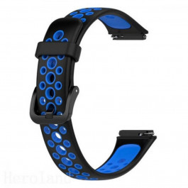 BeCover Ремінець Vents Style  для Huawei Band 7/Honor Band 7 Black-Blue (709437)