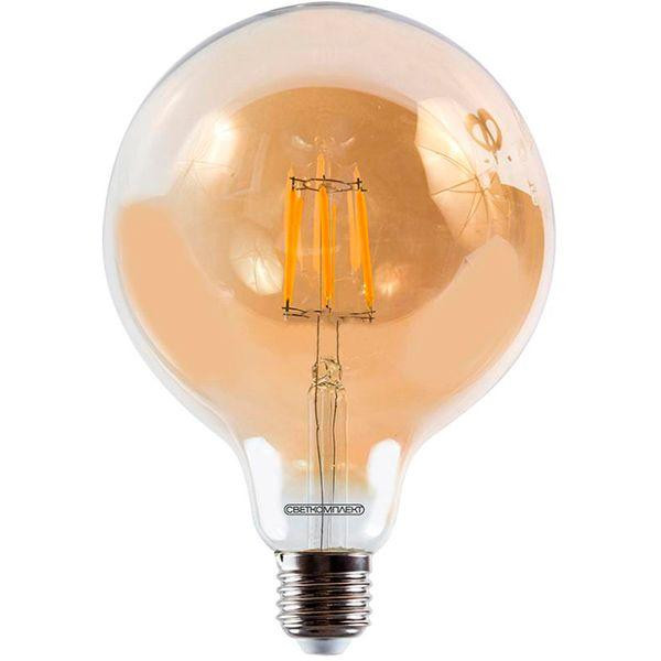 Светкомплект LED Vintage Fil Amber G125 6W E27 2500K 220V прозрачная - зображення 1