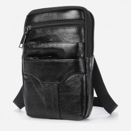 Vintage Мужская сумка кожаная  leather-20359 Черная