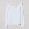 H&M Лонгслів довгий жіночий  FL0825564-White XL Білий (DN4000000254418) - зображення 1