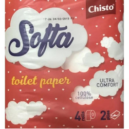Chisto Туалетний папір  Softa, двошаровий, 4 рулони (4823098408352)