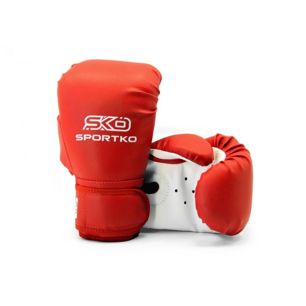 Sportko Рукавички боксерські 12 OZ  колір червоний - зображення 1