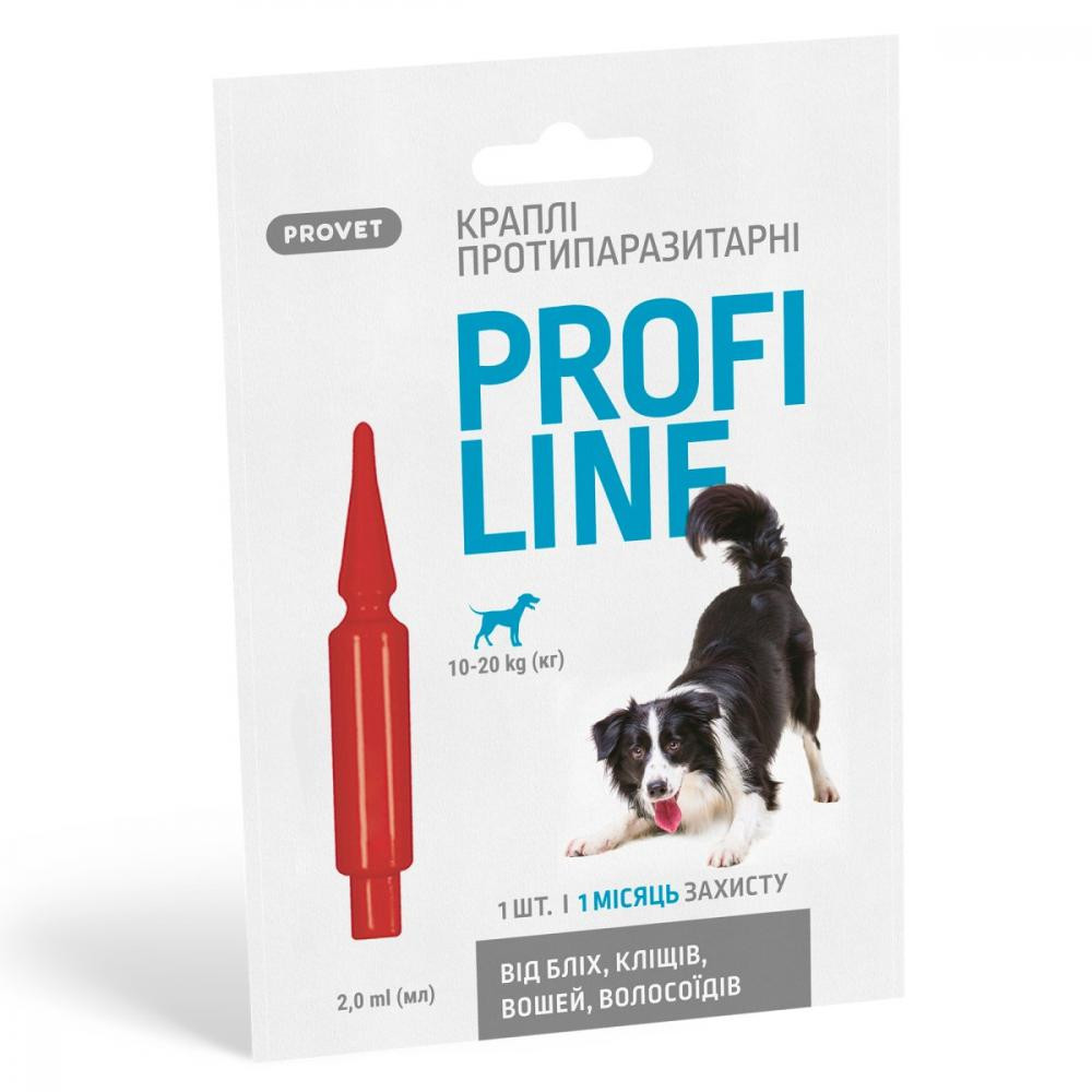ProVET Краплі  Profiline інсектоакарицид для собак 10-20 кг 1 піпетка 2.0 мл (4823082431076) - зображення 1