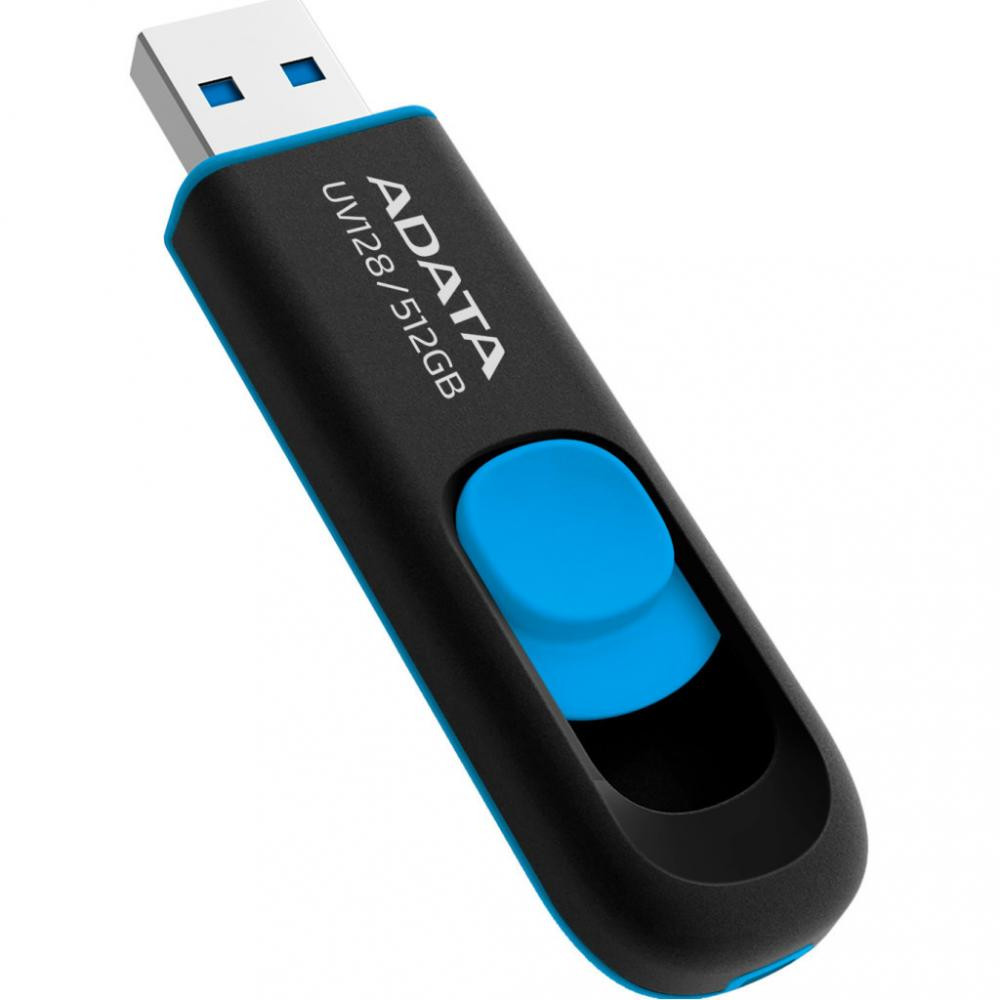 ADATA 512 GB UV128 USB 3.2 Black/Blue (AUV128-512G-RBE) - зображення 1