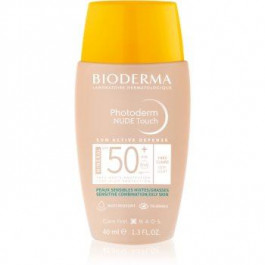 Bioderma Photoderm Nude Touch мінеральний сонцезахисний флюїд для обличчя SPF 50+ відтінок Very light 40 мл