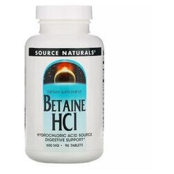 Source Naturals Betaine HCI 650 mg 90 таблеток