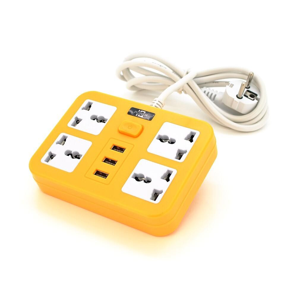 Voltronic Power TВ-Т15, 4роз, 3*USB Yellow (ТВ-Т15-Yellow) - зображення 1