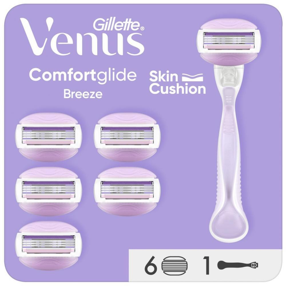 Venus Станок для гоління  Comfort Glide Breeze з 6 змінними касетами - зображення 1