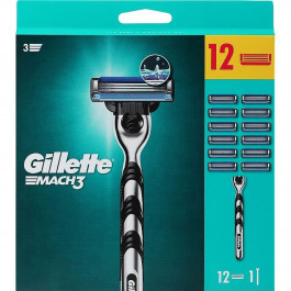 Gillette Станок для гоління  Mach 3 з 12 змінними картриджами
