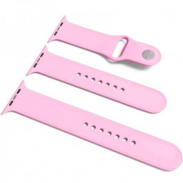 Epik Ремінець для Apple Sport Watch Band 38 / 40 S/M & M/L 3pcs силіконовий Рожевий / Light pink