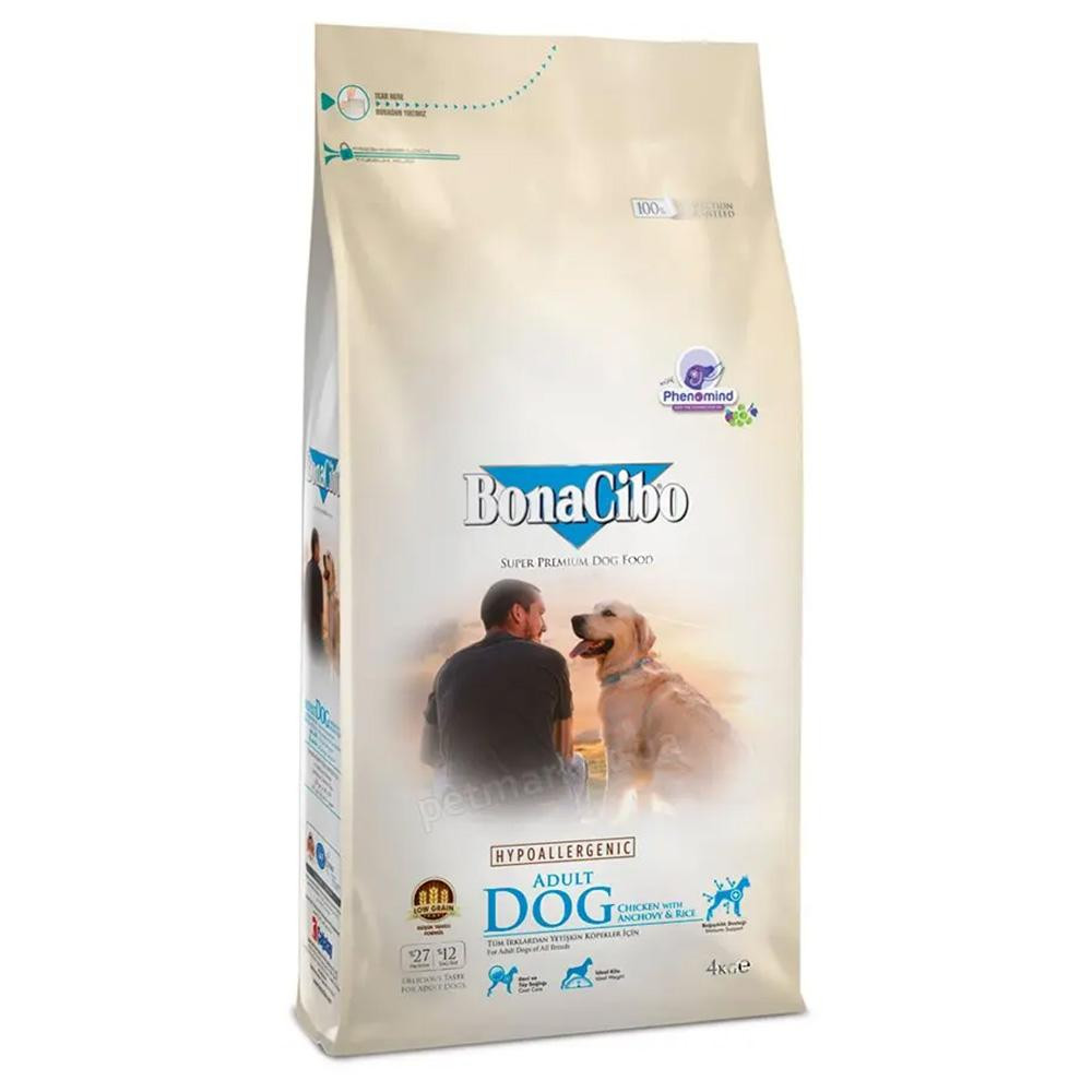 BonaCibo Adult Dog Chicken and Rice with Anchovy 4 кг (BC406113) - зображення 1