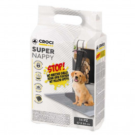 Croci Unterlage Super Nappy Carbon - пеленки Кроки с активированным углем для щенков и собак 14 шт 57х54 с