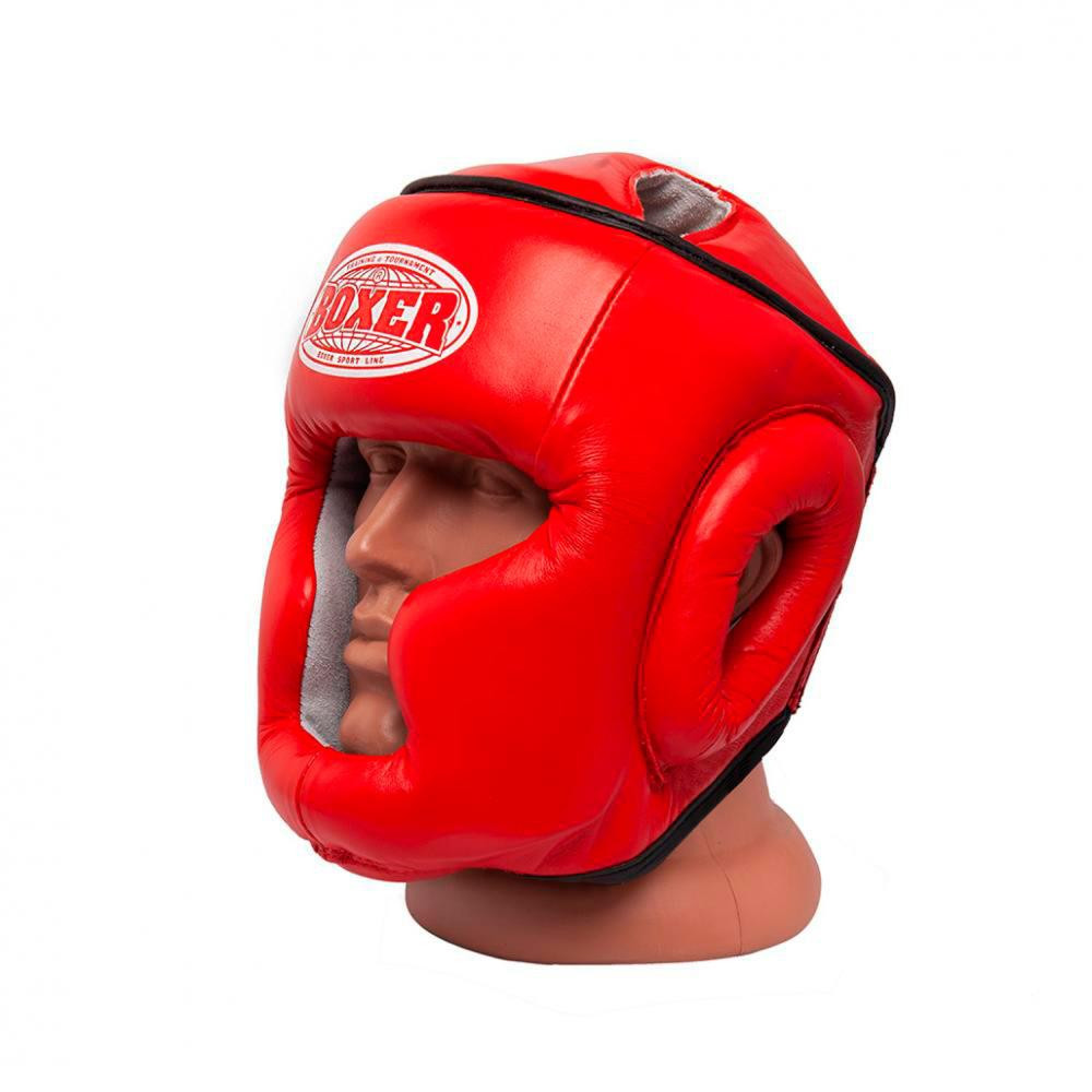 Boxer Sport Line Шлем тренировочный каратэ Элит кожвинил, красный (2036-01R) - зображення 1
