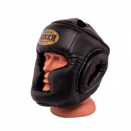 Boxer Sport Line Шлем тренировочный каратэ Элит кожвинил, черный (2036-01BLK)