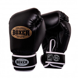Boxer Sport Line Боксерские перчатки Элит 10oz 0,6мм, черный (2024-02BLK)