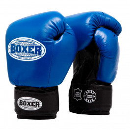 Boxer Sport Line Боксерские перчатки 6oz, кожа, синий (2023-04B)