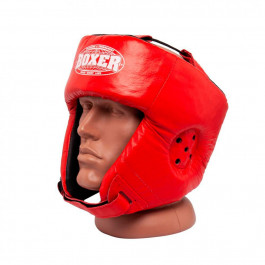 Boxer Sport Line Боксерский шлем кожа, красный (2027-01R)