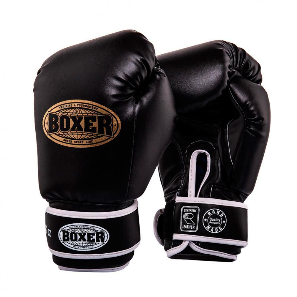 Boxer Sport Line Боксерские перчатки Элит 12oz, черный (2022-03BLK) - зображення 1