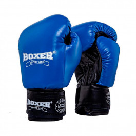   Boxer Sport Line Боксерские перчатки 10oz, кожа, синий (2023-02B)