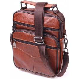 Vintage Шкіряна чоловіча сумка-барсетка рудого кольору з ручкою  (2421277)
