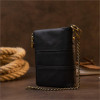 Vintage Невеликий чорний гаманець із натуральної шкіри з ланцюжком  2420437 - зображення 7
