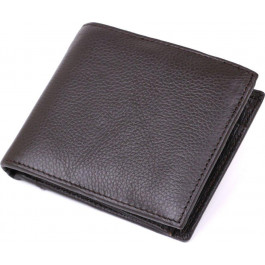 Vintage Темно-коричневе чоловіче портмоне з фактурної шкіри без застібки  (2420476)