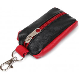 SHVIGEL Комбінована ключниця із натуральної шкіри чорно-червоного кольору на блискавці  (2413952)