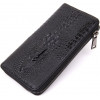 Vintage Мужской кошелек-клатч из натуральной кожи черного цвета под рептилию  (20438) - зображення 1
