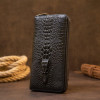 Vintage Мужской кошелек-клатч из натуральной кожи черного цвета под рептилию  (20438) - зображення 4