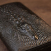 Vintage Мужской кошелек-клатч из натуральной кожи черного цвета под рептилию  (20438) - зображення 6