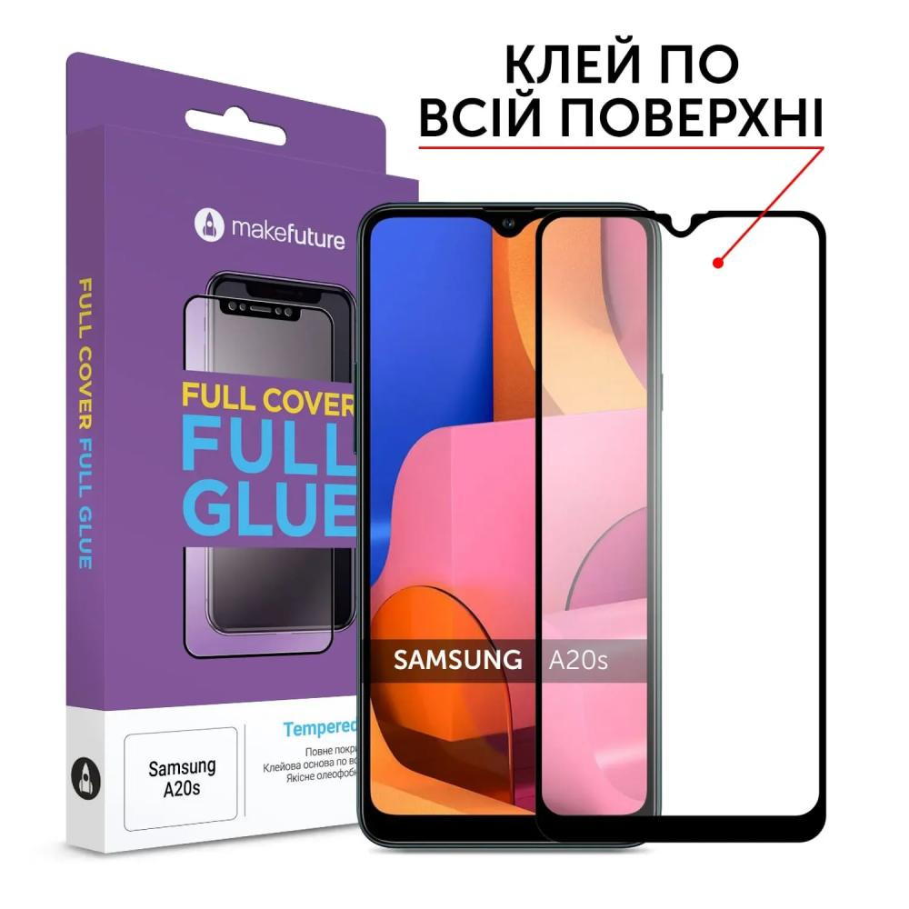 MakeFuture Защитное стекло Full Cover Full Glue Samsung A207 Galaxy A20s Black (MGF-SA20S) - зображення 1