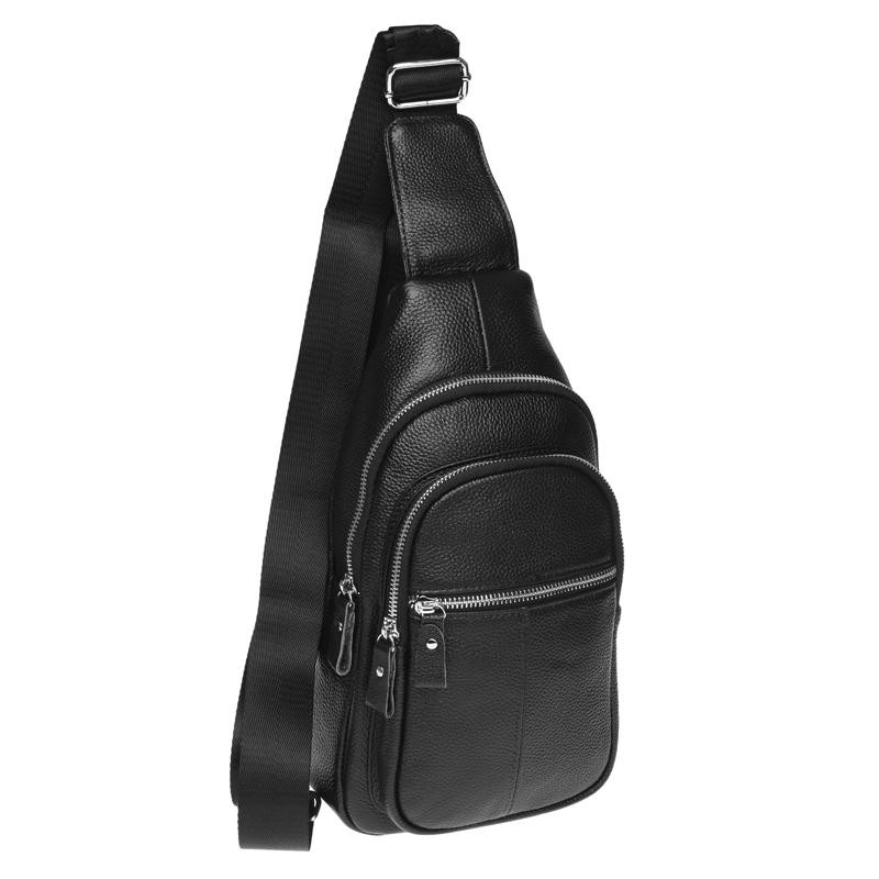 Borsa Leather Мужская сумка-слинг  черная (K15060-black) - зображення 1