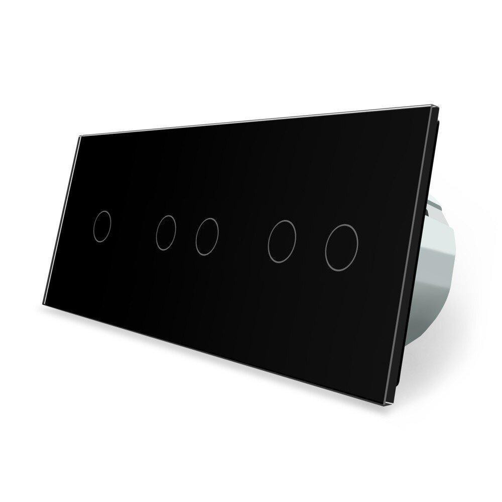 Livolo ZigBee 5 сенсоров (1-2-2) черный стекло (VL-C701Z/C702Z/C702Z-12) - зображення 1