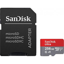   SanDisk 256 GB microSDXC UHS-I Ultra A1 + SD adapter SDSQUAR-256G-GN6MA