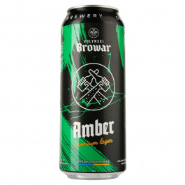 Volynski Browar Пиво  Amber, світле, нефільтроване, 4,4%, з/б, 0,5 л (4820183001467)