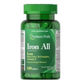 Puritan's Pride Puritan's Pride Iron All 100 Tablets, отдельный витамин
